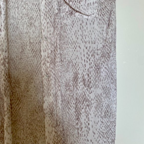 Gentlefawn White Short Sleeve Long Button Down/Coverup - Picture 3 of 5